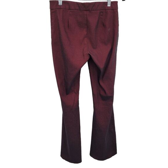 Vintage 90s Flare Pants 10 Oxblood Form Fitting Stretch Retro 70's Disco Gothic - Picture 2 of 10